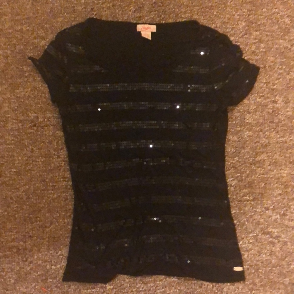Girls Top Black with sequins